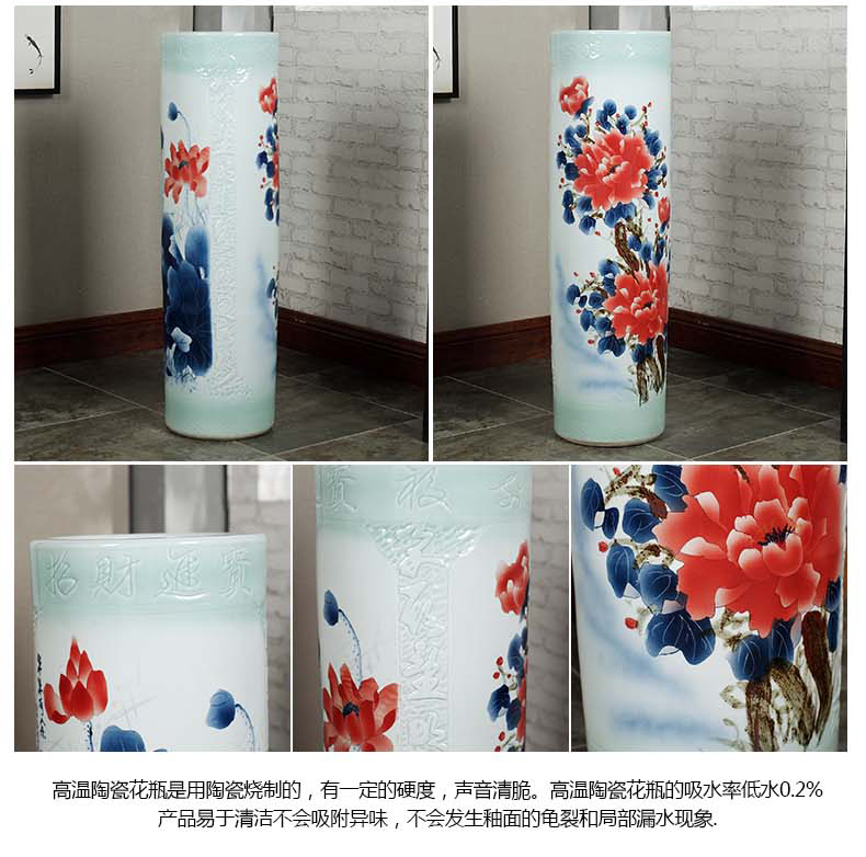 Jingdezhen porcelain ceramics quiver of large vase decoration to the hotel open living room TV cabinet study furnishing articles