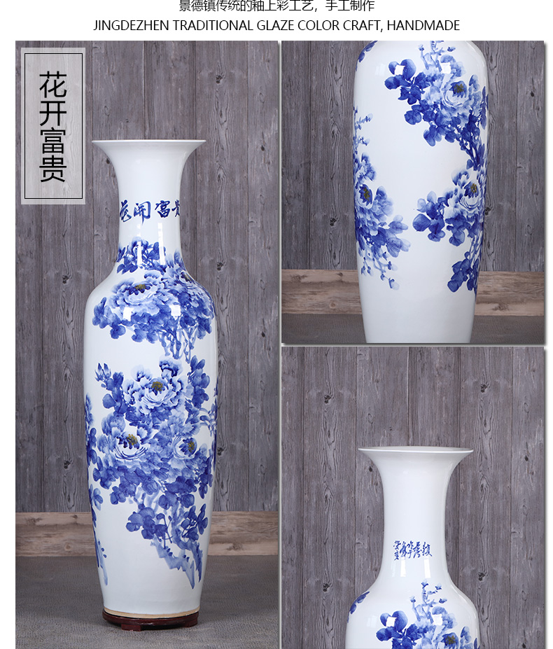 Jingdezhen porcelain ceramics of large vases, flower arranging the hotel Chinese style living room TV cabinet decorative furnishing articles