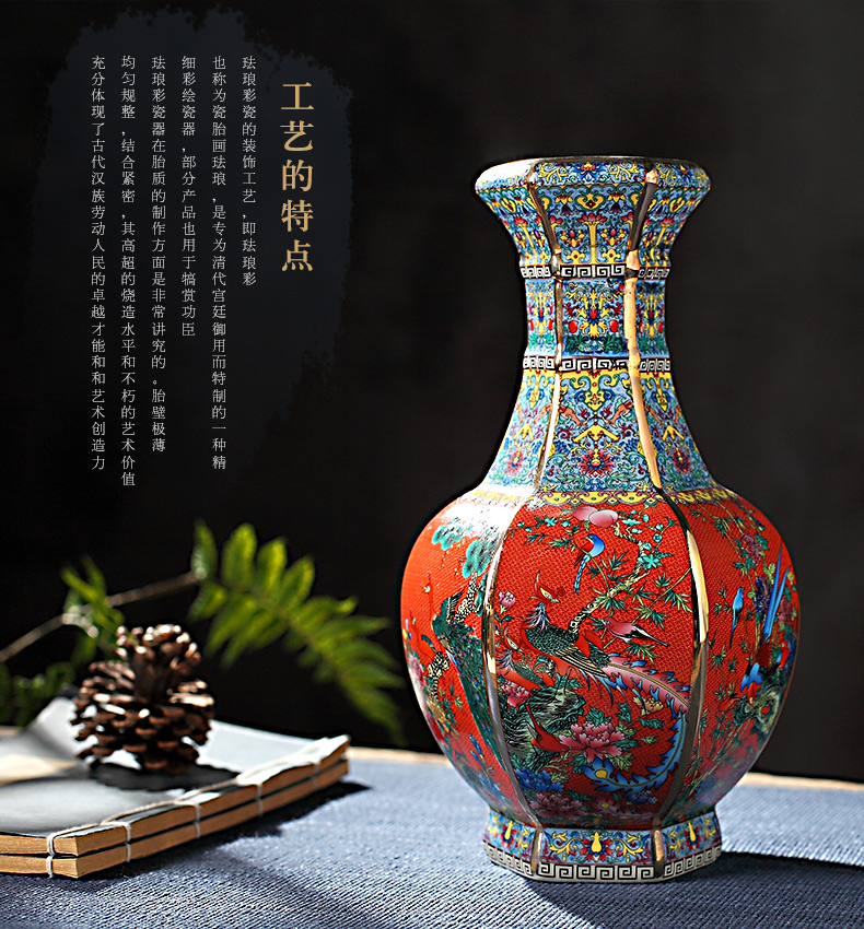 Jingdezhen ceramics vase furnishing articles of Chinese flower arranging office sitting room wine rich ancient frame TV ark, adornment