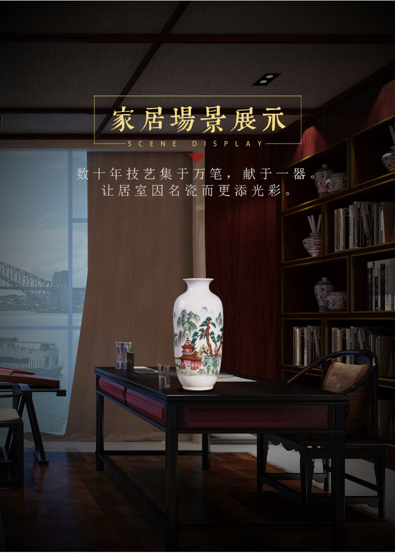 Jingdezhen vases, flower arranging new Chinese style living room home wine rich ancient frame TV ark adornment ceramics furnishing articles