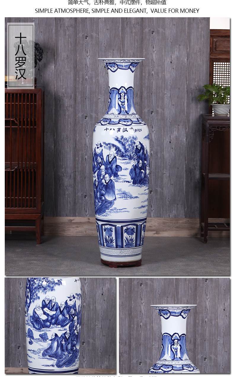 Jingdezhen porcelain ceramics of large vases, flower arranging the hotel Chinese style living room TV cabinet decorative furnishing articles