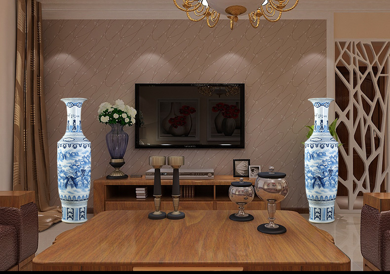 Jingdezhen ceramics hand - made porcelain vase bag in the mail to the ground 1.8 meters big hotel lobby sitting room adornment is placed