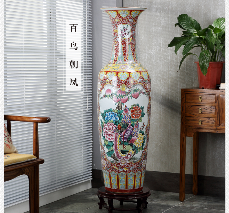 Jingdezhen ceramics vase of large hotel opening housewarming gifts of new Chinese flower arrangement sitting room adornment is placed