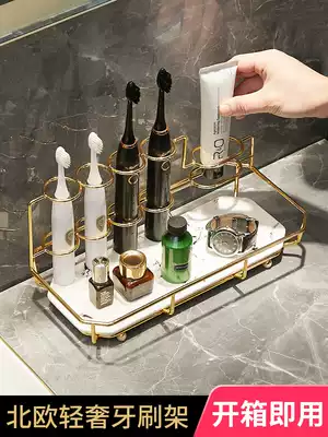 Creative European-style electric toothbrush rack shelf Light luxury bathroom mouthwash cup desktop one three storage layer shelf