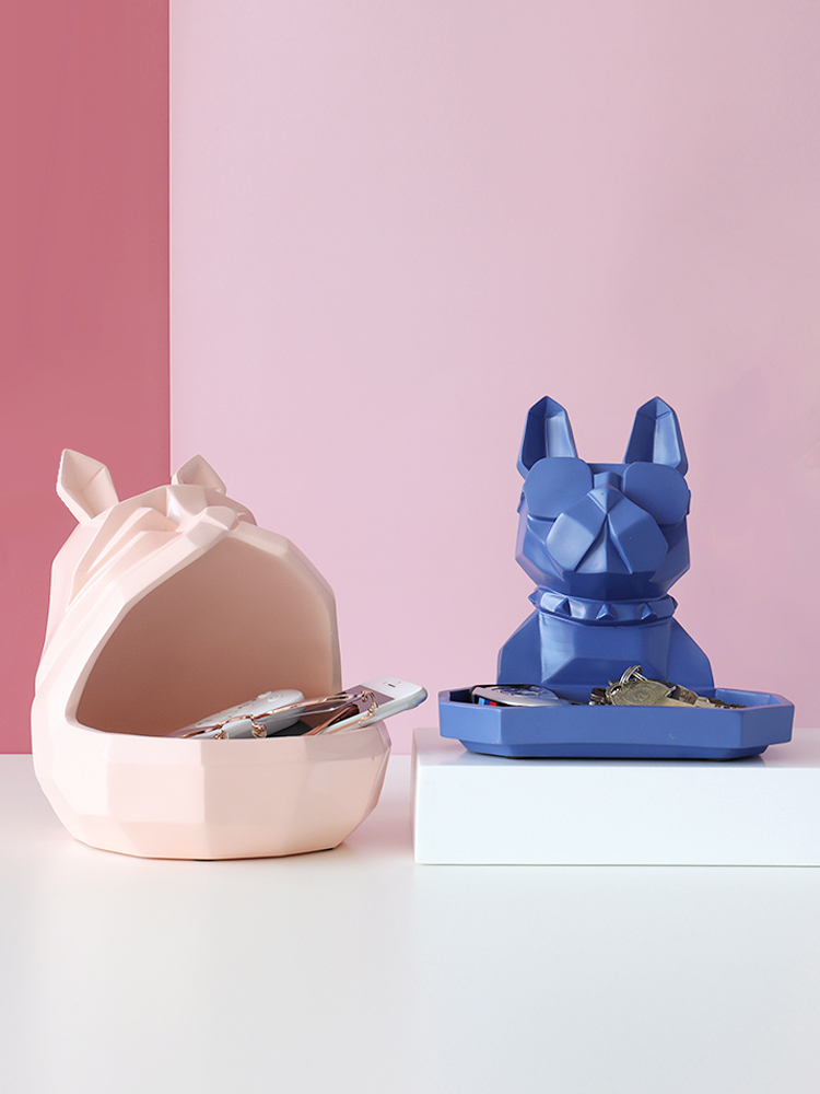 Nordic French bucket multi-function key storage ornaments Creative entrance door shoe cabinet Living room coffee table decorations