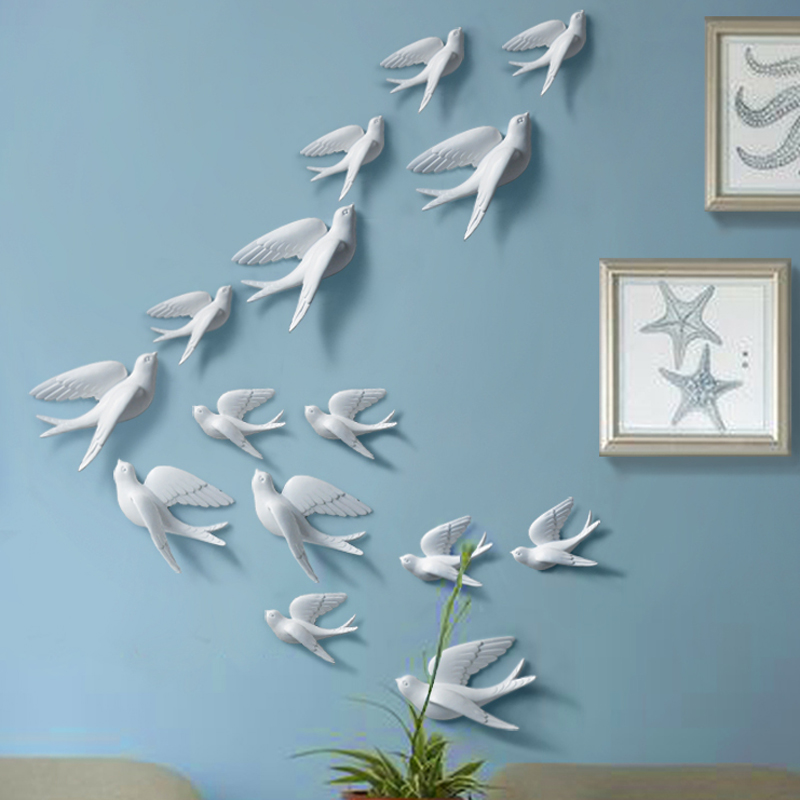 European style wall decoration sofa TV background wall ornaments resin bird wall top wall decoration creative wall pendant