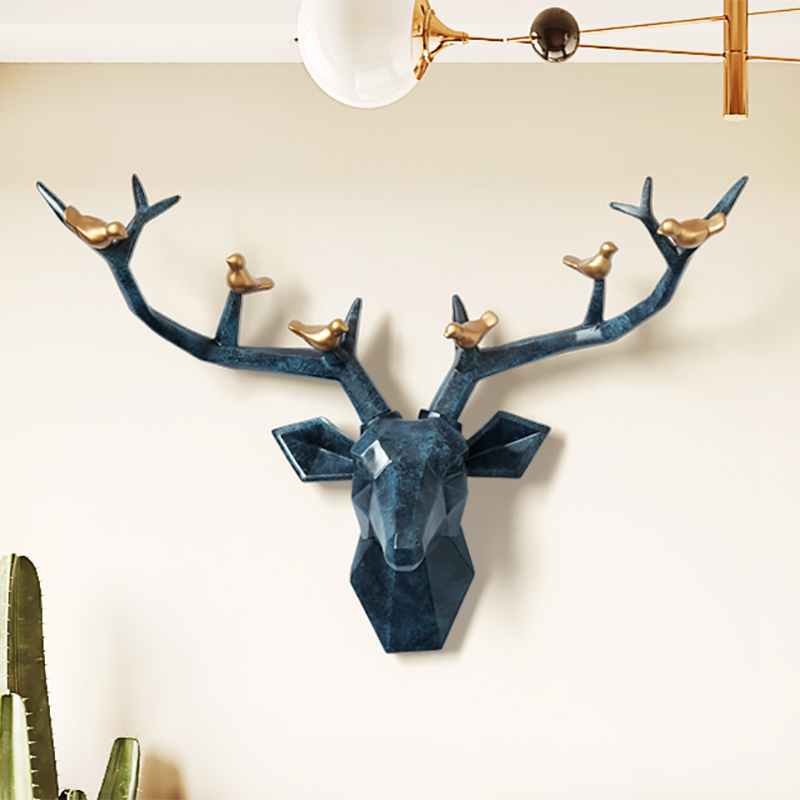 ins brief Nordic Geometric Animal Head Wall Accessories Wall-mounted Wall Decoration Creative Deer Head Home Wall Decoration Pendant-Taobao