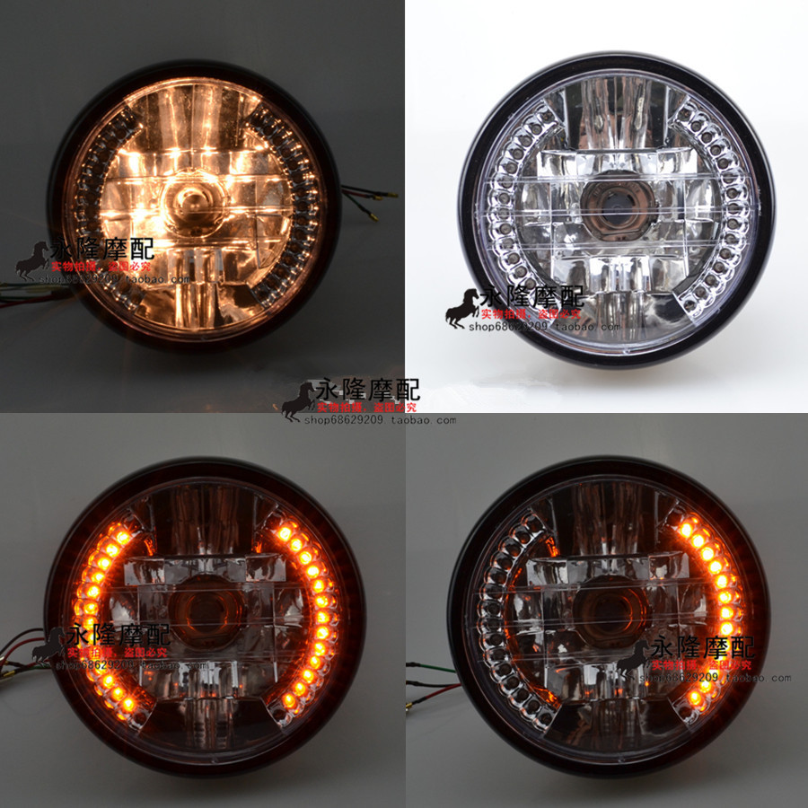 Locomotive Accessories 7 Inch Locomotive Retrofit Angel Ring Front Headlights Hale Near Light Steering Function Car Headlights