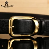 曼邦 Ремень, кожаная медная булавка, классический костюм, штаны, из натуральной кожи, воловья кожа, в корейском стиле