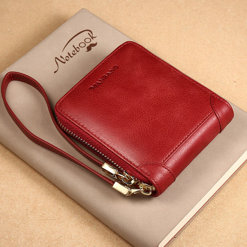 Lady Manbon Lady Wallet Genuine Leather Driver License Zero Money Bit Card Integrated Bag Large Capacity Multi-Position Theft Protection Brush Leather Clip