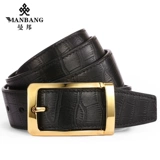 曼邦 Ремень, кожаные штаны, крокодиловый принт, воловья кожа, из натуральной кожи