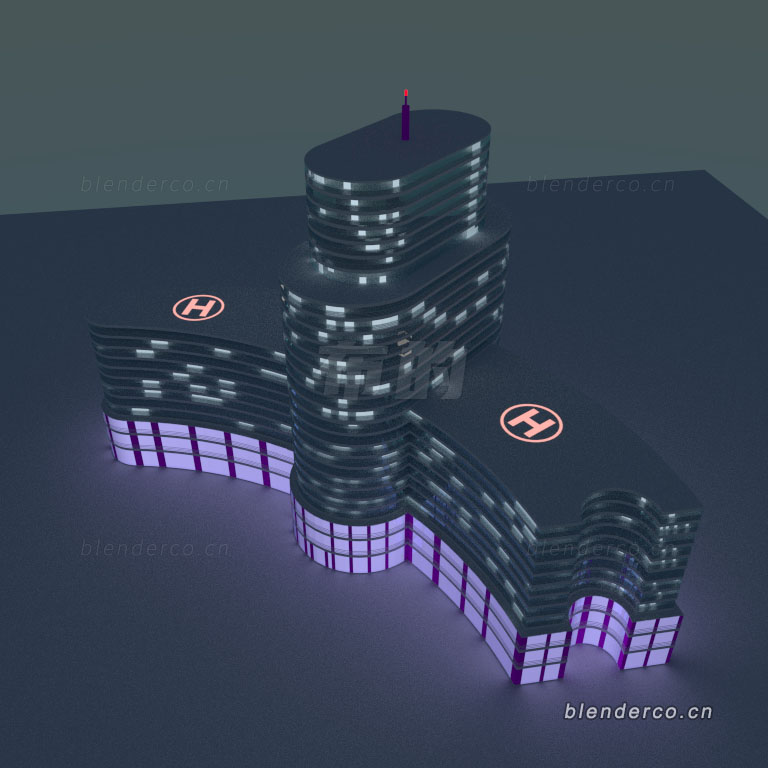 Blender科技感大楼建筑模型