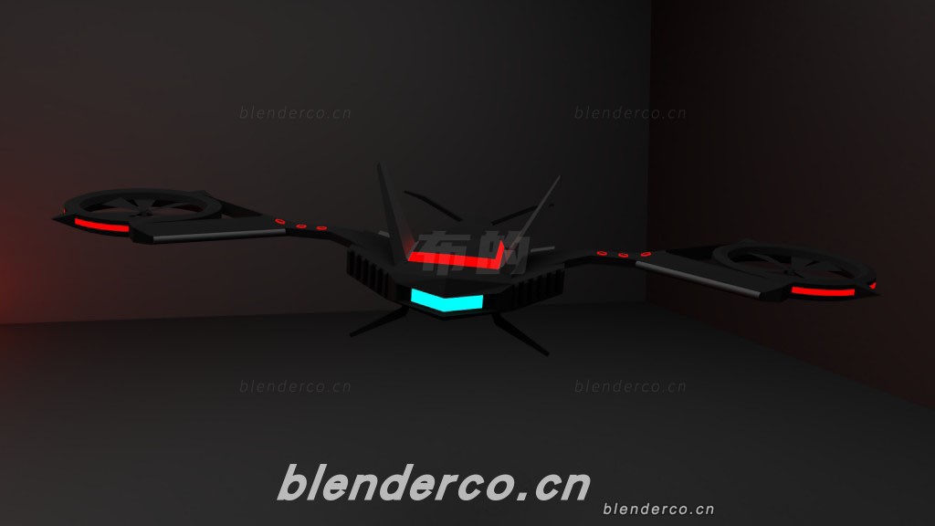 blender无人机模型-群友分享-作者不清楚了，知道的留言