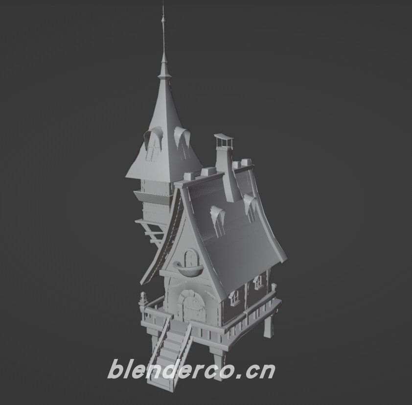 Blender卡通地面建筑1