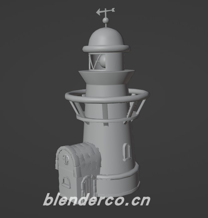 Blender卡通地面建筑17