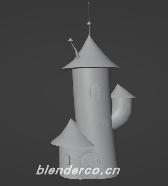 Blender卡通地面建筑20