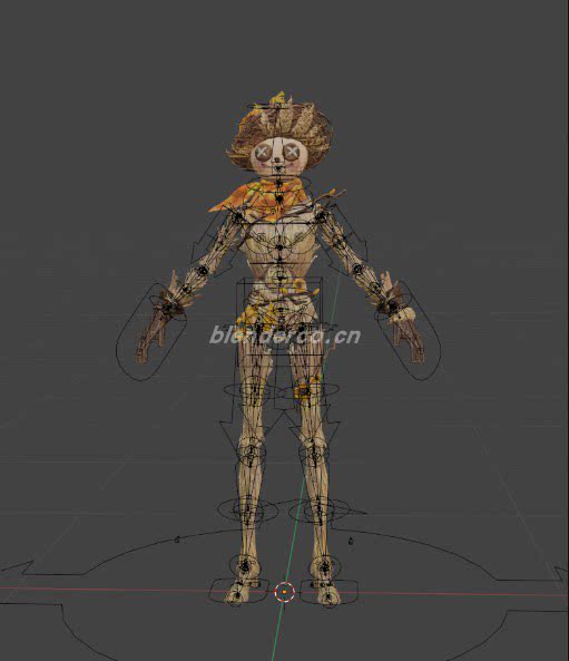 稻草人模型分享【已绑骨骼，但是权重没刷完】