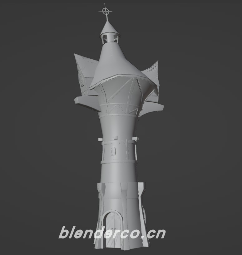 Blender卡通地面建筑8