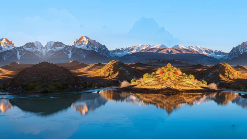 4K雪山世界环境贴图  通过百度网盘 123云盘 分享（记得点击右上角的渲染才能看到世界环境哦~）