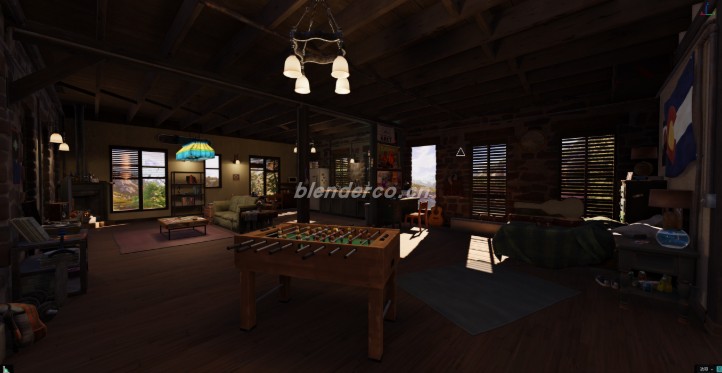 室内场景公寓游戏道具场景3D模型blender三辅二设计素材源文件