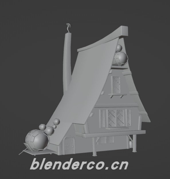 Blender卡通地面建筑18