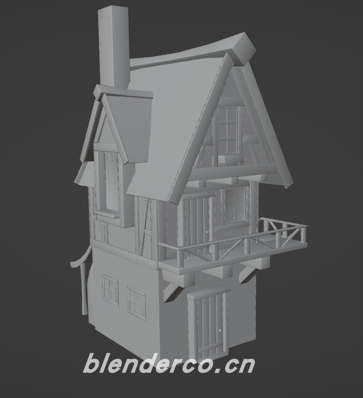 Blender卡通地面建筑23