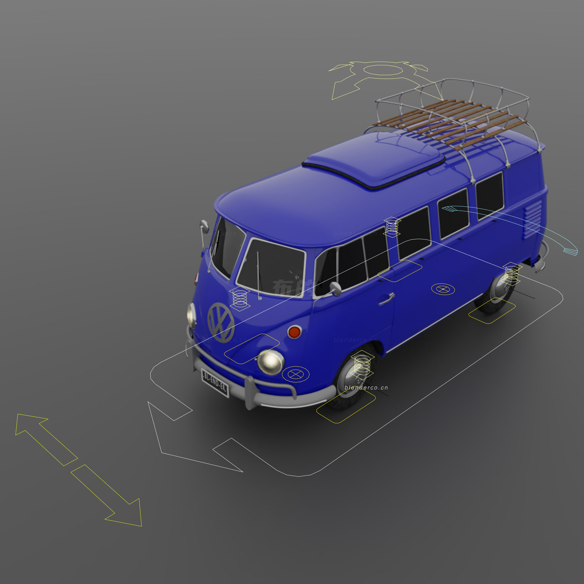 blender面包车模型-群友分享，作者不清楚了，知道的留言