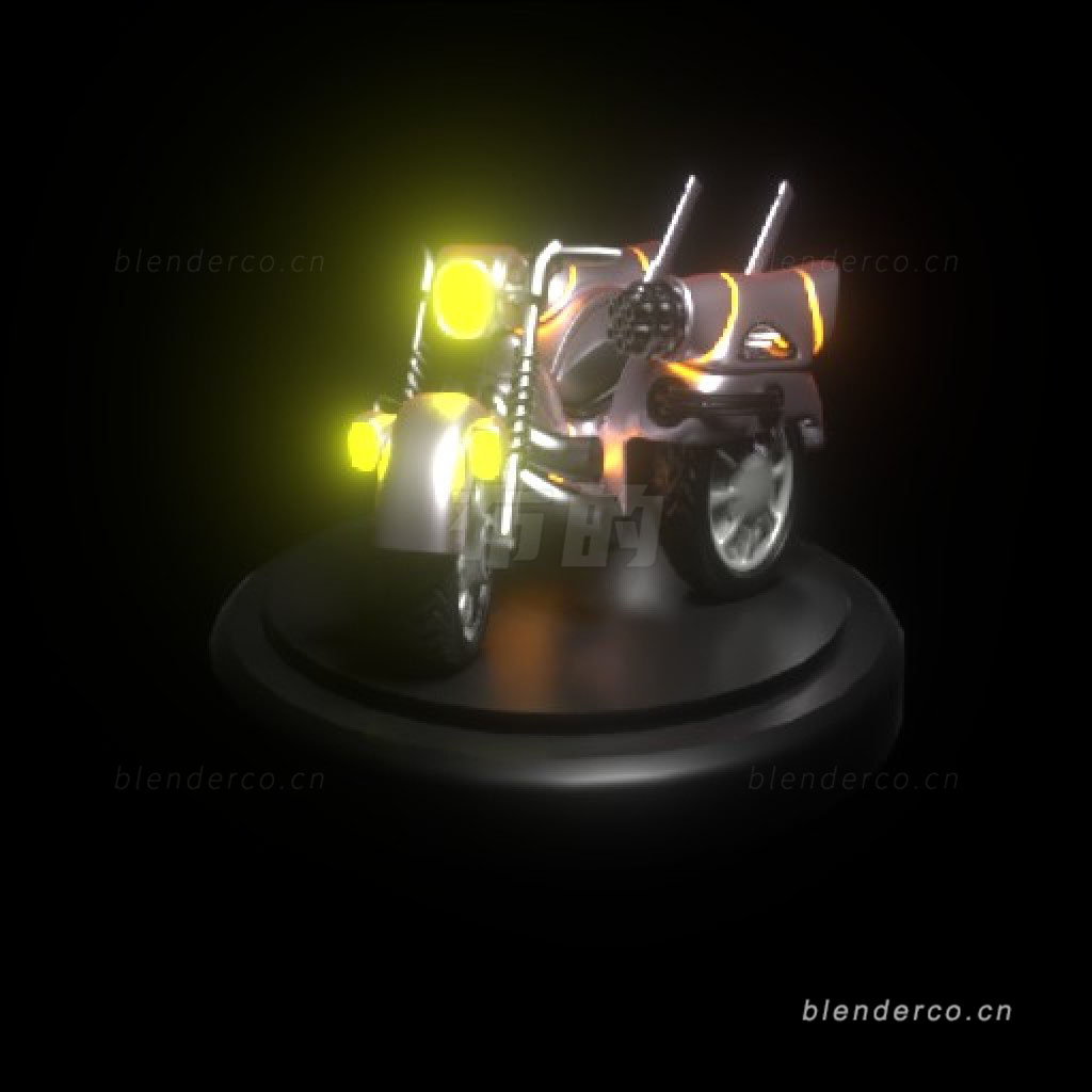 blender摩托车模型-群友分享，作者不清楚了，知道的留言