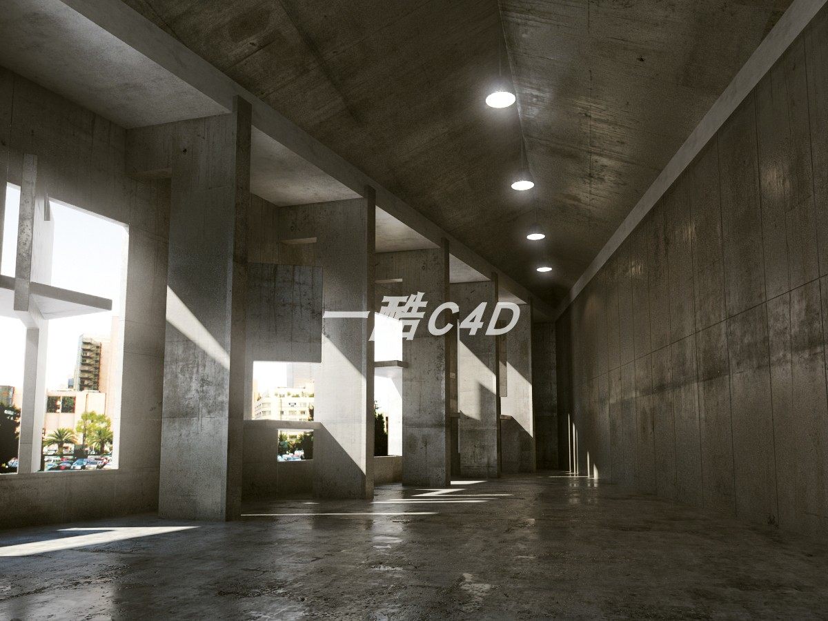 一酷C4D-现代博物艺术展馆C4D模型大厅展览空间设计展厅展览素材020