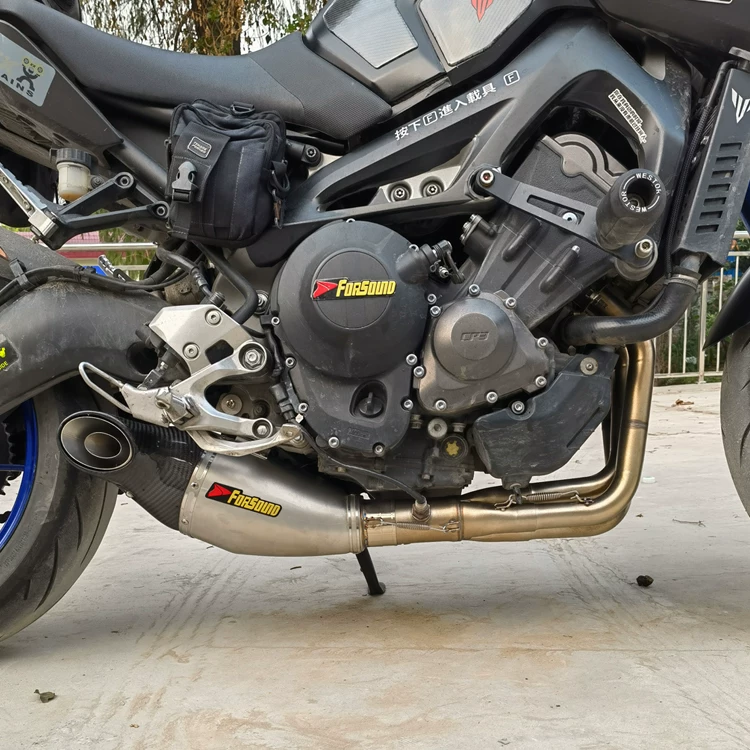 Подходящий для мотоциклетного выхлопа FZ09 XSR900 MT09 MT07, полная стадия модификации, отражающая выхлопная труба