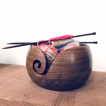 Google] Black Walnuts Wool Thread Bowls Handmade Solid Wood Bowls Stick Choreography Crochet Thread Containing Bowl Pendulum Weaving Tool