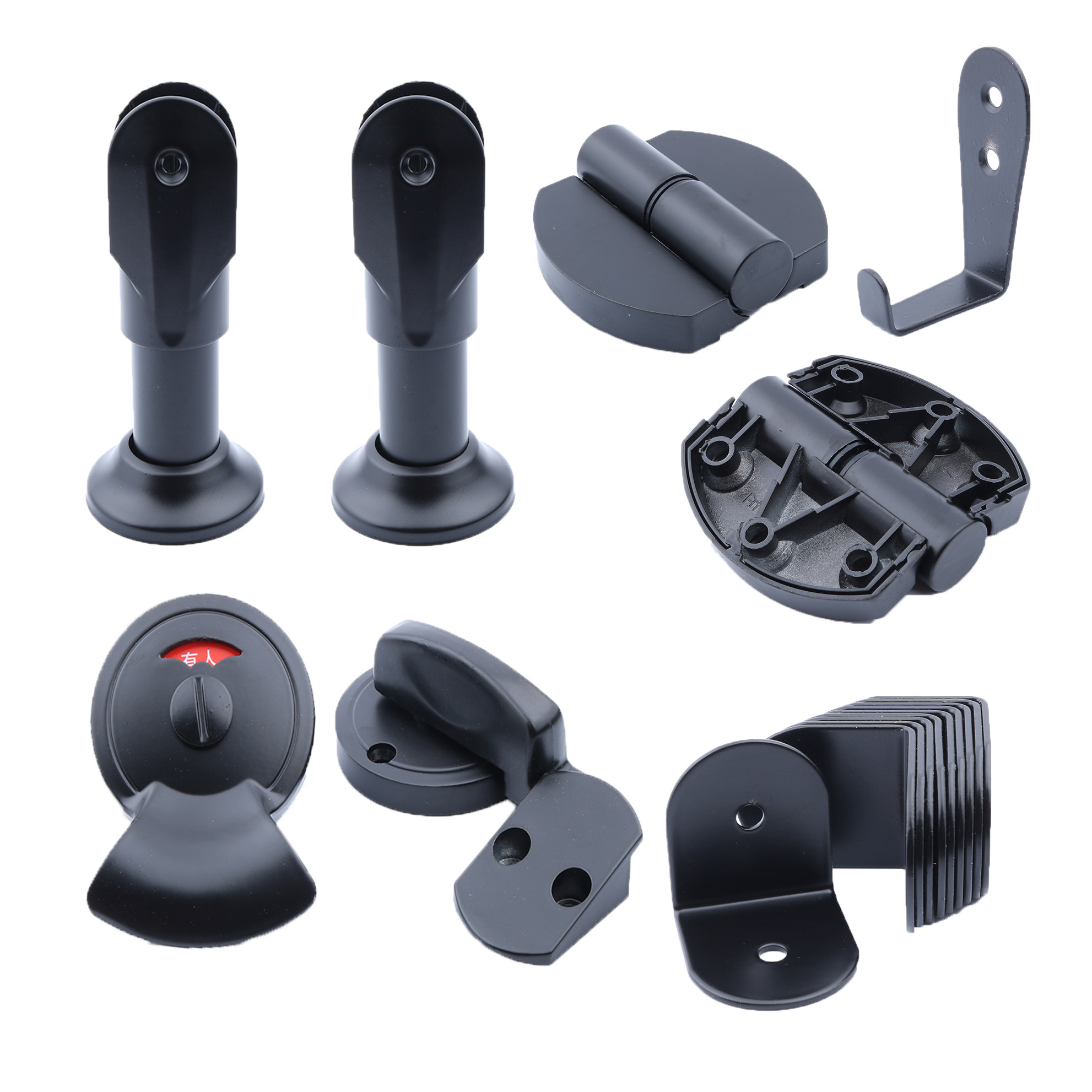 Toilet Partition Accessories Black Stainless Steel Suit Thickened Support Frame Indicating Lock Hinge Hinge Corner Yard Bracket-Taobao