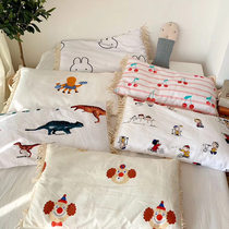 Nordic ins childrens cute cartoon baby pillow 2-3-6 years old pure cotton kindergarten nap primary school pillowcase