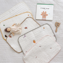 Korean ins baby newborn cotton sweat-absorbing breathable pillow towel quilted low flat pillow anti-spit milk Four Seasons Universal