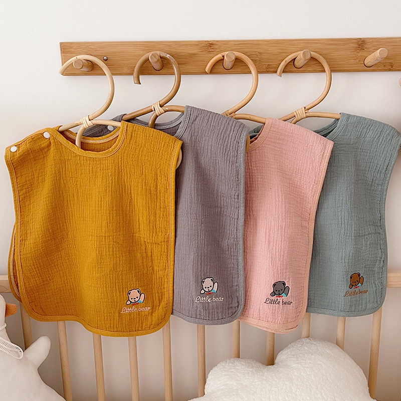 Children's four-story gauze All cotton surrounding mouth wash towels Multi-functional baby rubbing face towel surrounding neck for eating toothbrushing bib-Taobao