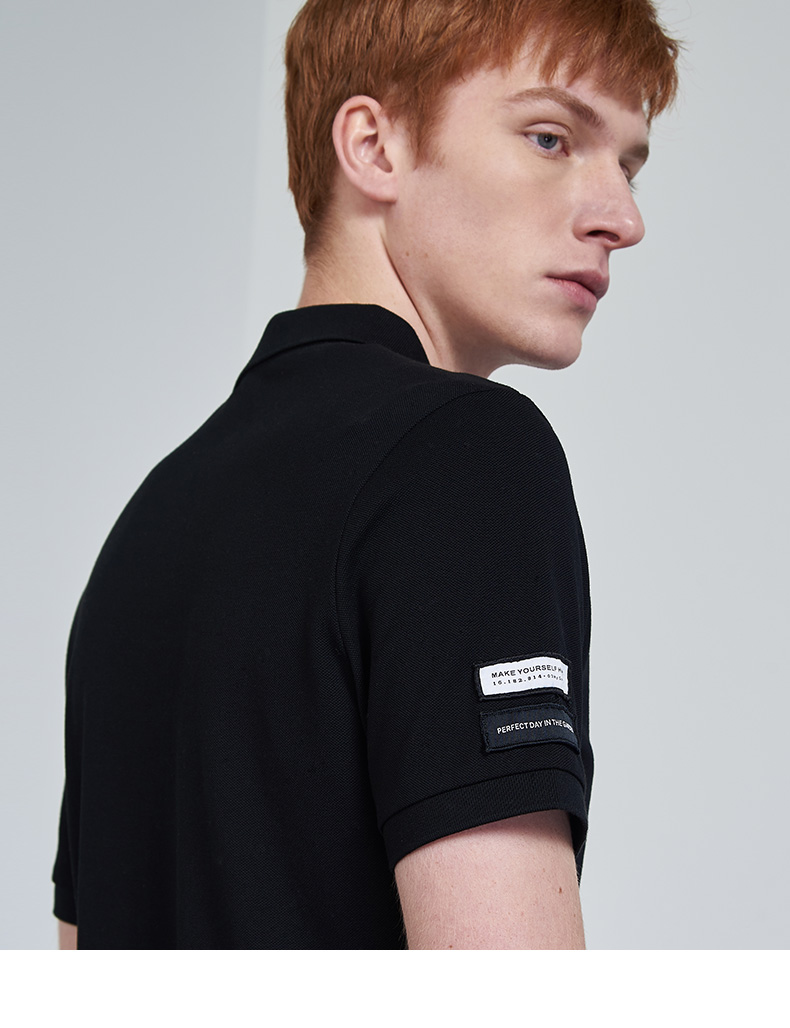 VMEN Weiman thời trang thêu áo polo ngắn tay phiên bản Hàn Quốc của xu hướng áo thun nam hàng đầu 910206711 - Polo áo polo form rộng