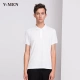 VMEN Weiman Thanh niên trắng POLO Áo sơ mi nam ngắn tay Cotton Slim Lapel Áo thun hè 620224420 áo cộc tay nam