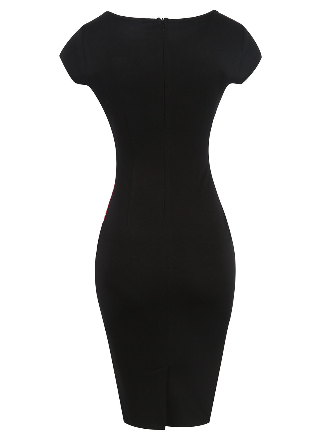 Occident and the United States Polyester Printing / printing and dyeing dress (Black-xL)NHYF1021