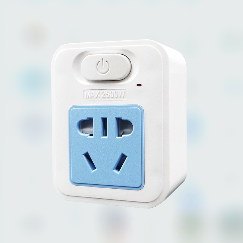 National Standard Round Hole Socket with Switch, Large Plug, Three-Prong to Two-Prong Adapter, Old Style Round Pin Plug
