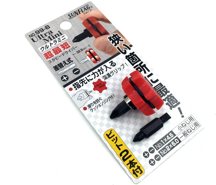 Japan Sunflag new turtle short handle double head with cross word screwdriver to switch taper on 96 98 99-B