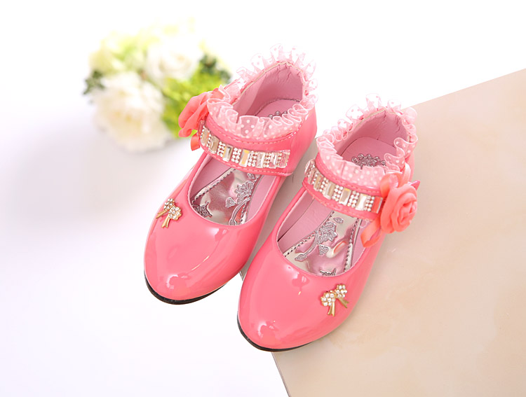 Chaussures enfants en PU ronde faux diamant pour printemps - semelle caoutchouc - Ref 1037448 Image 9