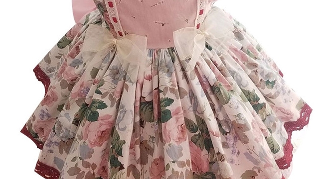 vintage印花公主连衣裙
