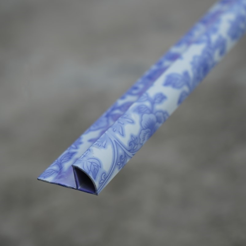 Ceramic tile anti-collision guard closing edge decorative strip aluminum alloy edge strip kitchen and toilet arc corner corner protector blue and white porcelain