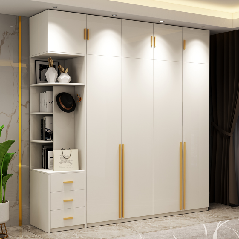 Multi-laminate solid wood wardrobe modern minimalist home bedroom cabinet small household type of paint-free plate eco-plate assembly closet