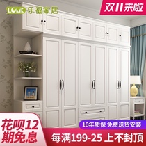 Wardrobe simple modern economy assembly household bedroom European bag installation board cabinet four five six Door Wardrobe