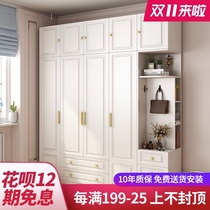 Wardrobe home bedroom simple modern small apartment rental room cabinet four five six door white economy wardrobe
