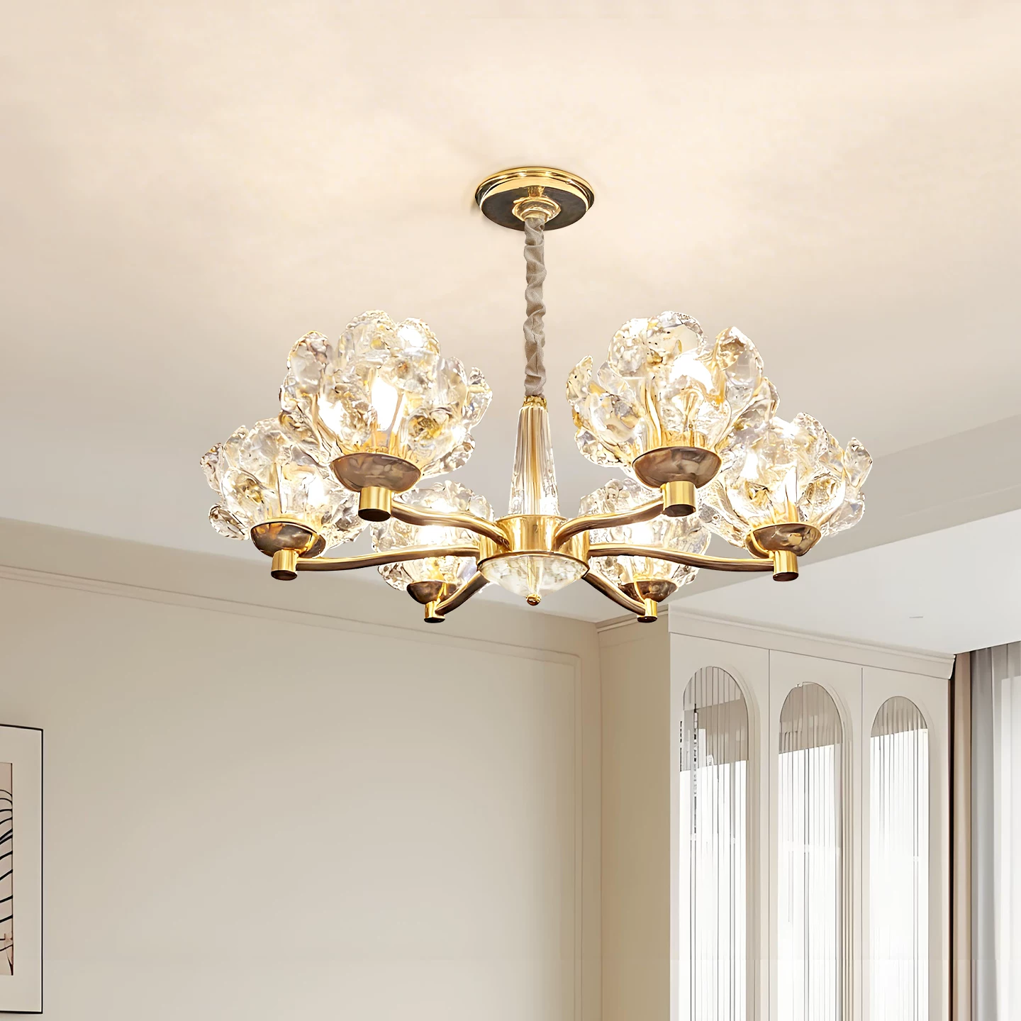 爱华朗 Creative crystal pendant for living room, modern ceiling lamp for bedroom, french style, light luxury style, high-quality style