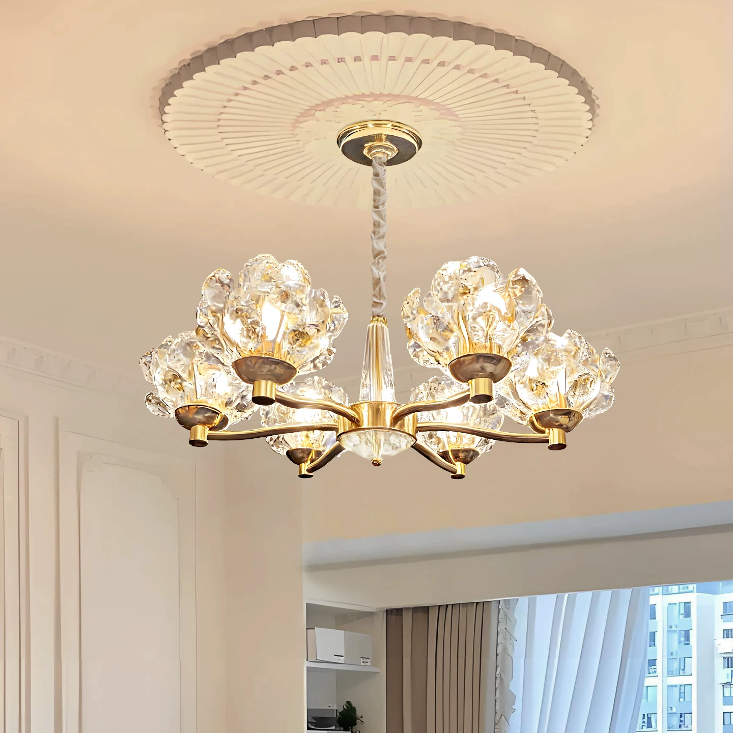 爱华朗 Creative crystal pendant for living room, modern ceiling lamp for bedroom, french style, light luxury style, high-quality style