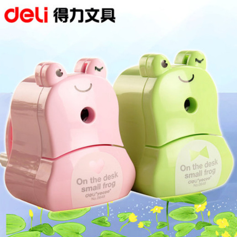 Deli 0648 frog pencil sharpener Creative student hand pencil sharpener Cute cartoon pencil sharpener Pencil sharpener