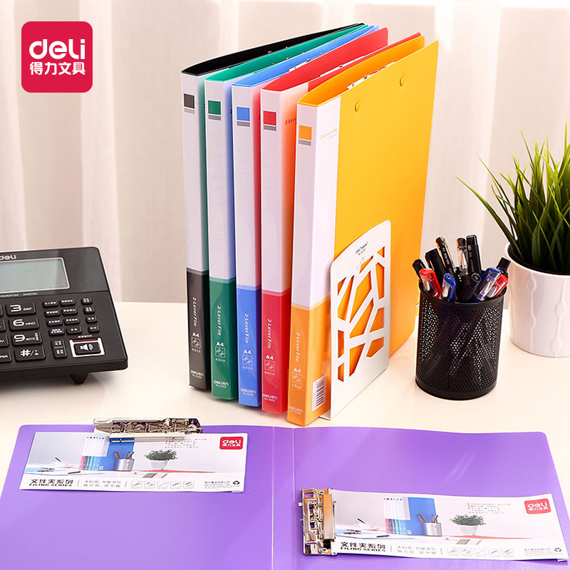 Folder office use A4 del 5302 double clip double strong clip student examination paper folder file folder